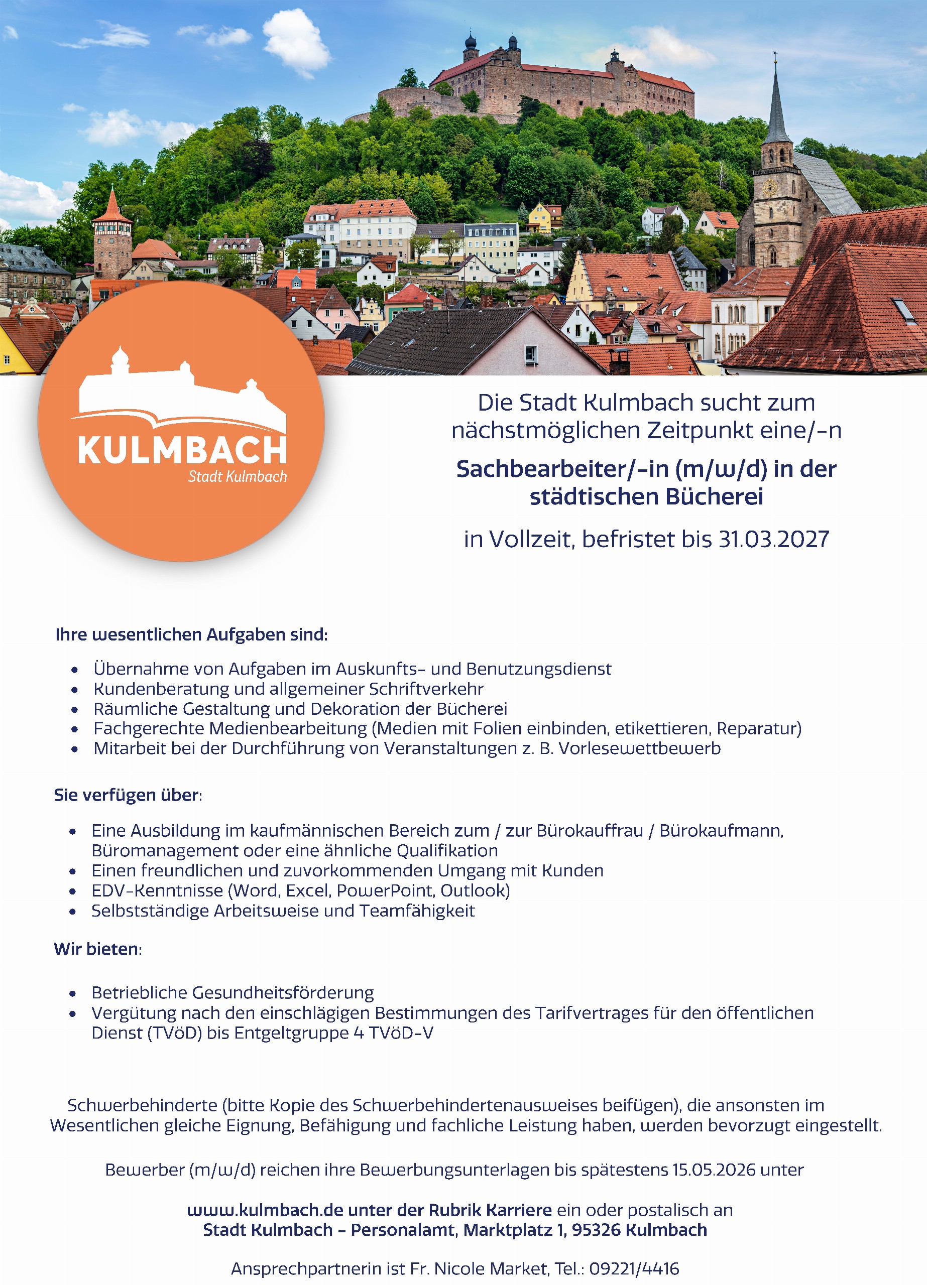 Stellenausschreibung - Sachbearbeiter Bücherei befristet 2026.jpg